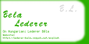 bela lederer business card